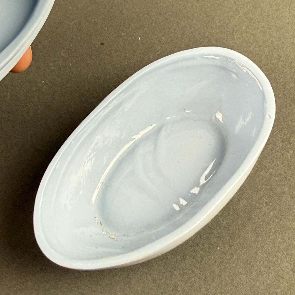 Ceramic Easter Egg 4" Trinket Box Set of 4 Blue Cream Floral Decor - Picture 5 of 16